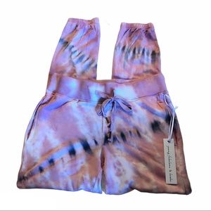 YOUNG FABULOUS & BROKE NWT PINK TIE DYE JOGGERS XS